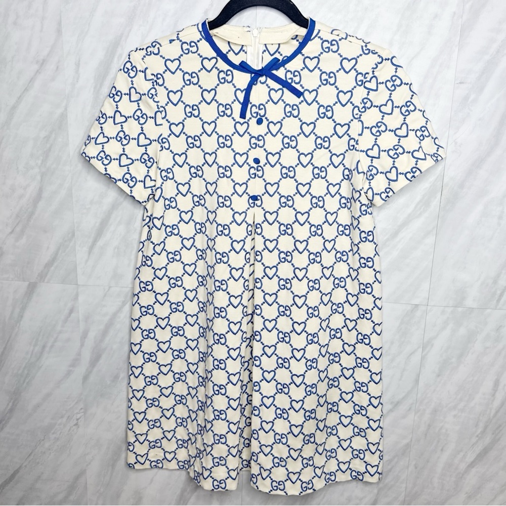 GUCCI Children's Gg Hearts Viscose Dress Large